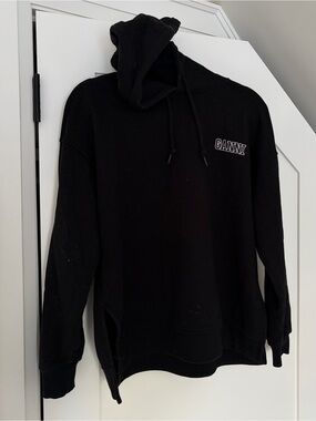 Ganni Black Logo Pullover Hoodie